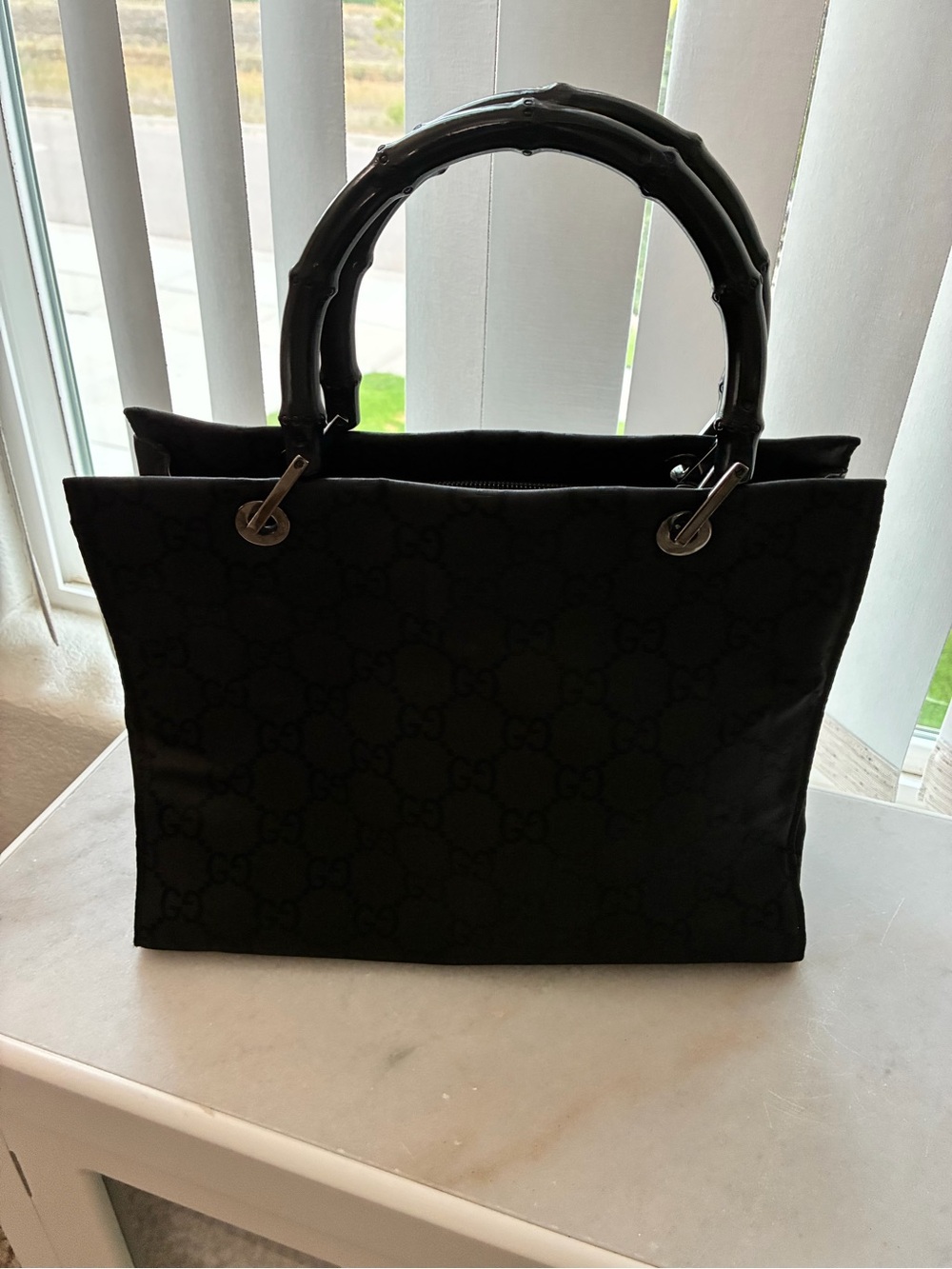 Gucci Black Bamboo-Handle Satchel